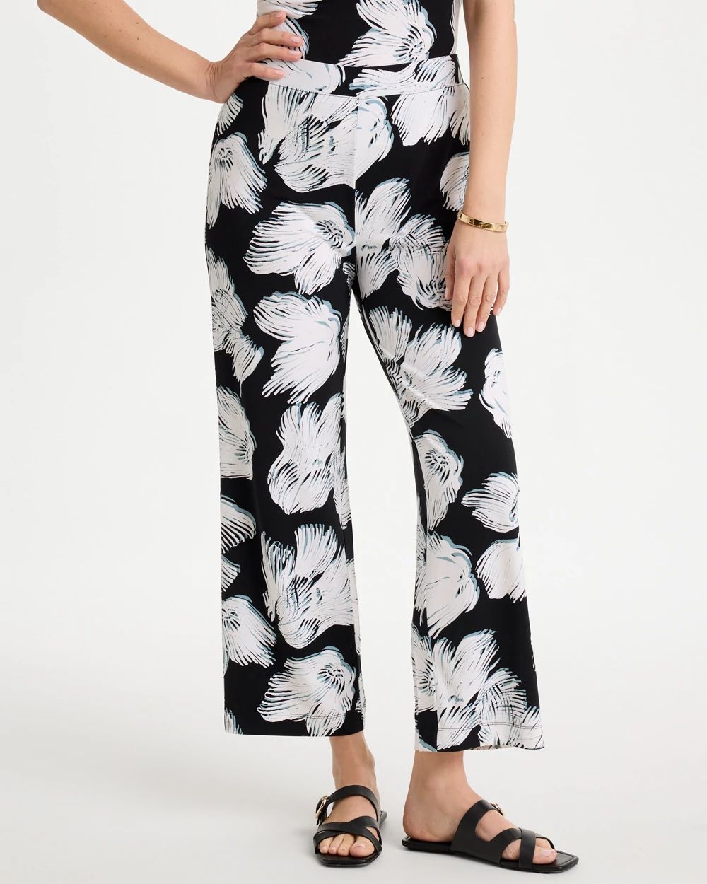 Travelers™ Knit Abstract Floral Cropped Pants | Chico's